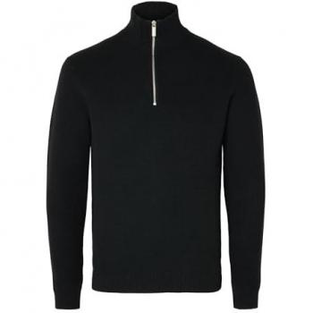 Selected Homme Dane Half Zip Knit Sweater Black M