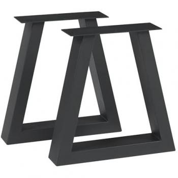Set de 2 patas trapezoidales Greiling para mesa - Acero negro - Altura 40 cm