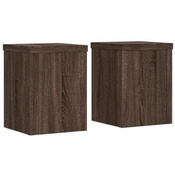 Soportes de plantas 2 uds madera marrón roble 15x15x20 cm