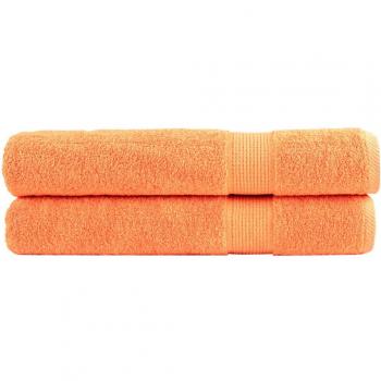 Toallas premium SOLUND 2 unidades naranja 100% algodón 100x200 cm 600 gsm