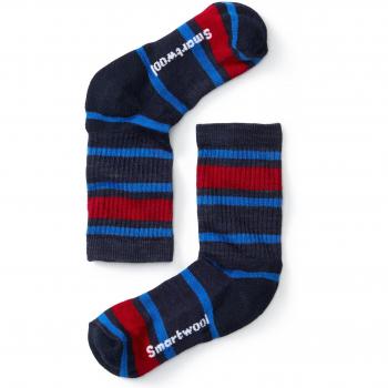 Smartwool Niños Kids 'Striped Hike Light Crew Socks, Primavera/Verano, Infantil, Color Azul Oscuro, tamaño Medium