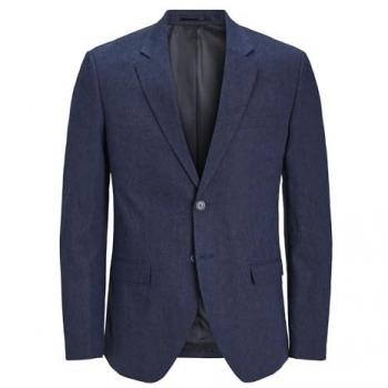 Americana Jack & Jones 2 Botones Lino Ajustado Azul Marino