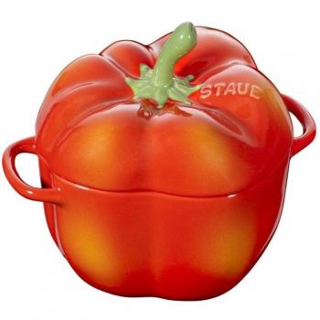 Staub Cerámica Cocotte en Forma de Pimiento Paprika - Altura 10.7 cm, Ancho 15.1 cm - Volumen 0.47 L