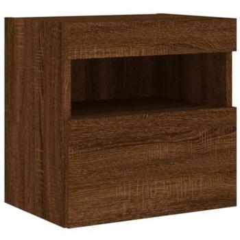 Mueble TV multimedia con luces LED, estante para televisión, buffet suspendido en roble, 40 x 30 x 40 cm