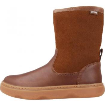Botas de niña Camper Kiddo K900332-001 marrones en piel con borrego interior y cremallera