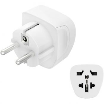Adaptador de enchufe eléctrico Tipo E/F híbrido Universal Blanco