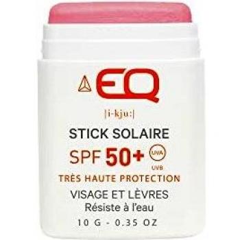 EQ | Stick solar ecológico - Frambuesa - Muy alta protección SPF50+ - 10g - Para deportistas y niños - Resistente al agua - Filtros minerales - Respeta el medio ambiente marino - Fabricado en Francia