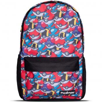 Mochila Pokémon Basic con Diseño de Poke Balls Multicolor