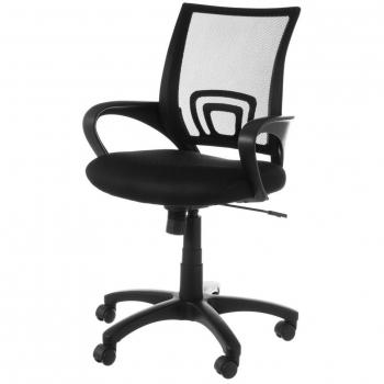 Silla de Estudio giratoria de Microfibra Negra de 58x52x95 cm - LOLAhome