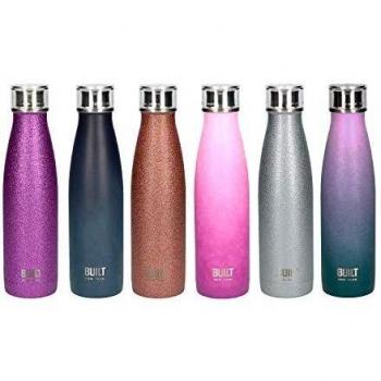 Botella de Agua Aislante Térmico a Prueba de Fugas de Acero Inoxidable 500 ml en Color Rosa y Púrpura Ombre