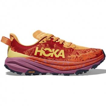 Hoka Speedgoat 6 - Zapatillas de montaña para hombre, color naranja, diseño ligero y transpirable, suela con excelente tracción, amortiguación superior, ideal para trail running