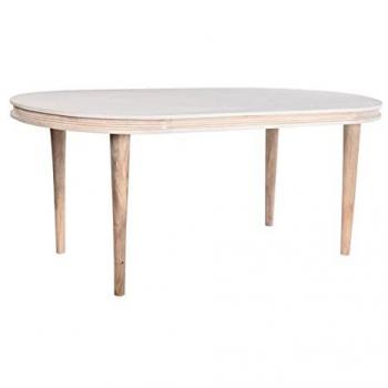 Mesa de Comedor DKD Home Decor Blanco Dorado Latón Madera de mango 180 x 90 x 76 cm