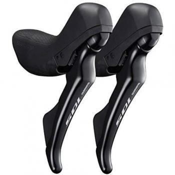 SHIMANO PAR PALANCAS 105 R7 11X2V Disco Ciclismo, Adultos Unisex, Negro