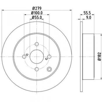 Disco de freno HELLA PRO 8DD 355 110-511 recubierto para TOYOTA Corolla IX