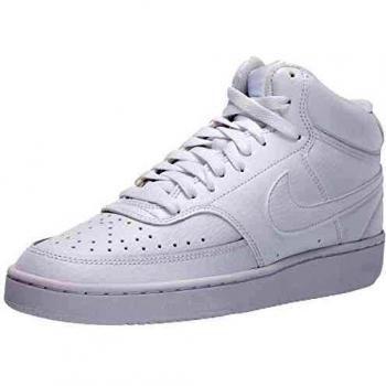 Nike Court Vision Mid, Sneaker Mujer, White/White-White, 38.5 EU