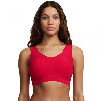 Chantelle Women's Soft Stretch V-Neck Crop Top Bra - Red - XL/XXL