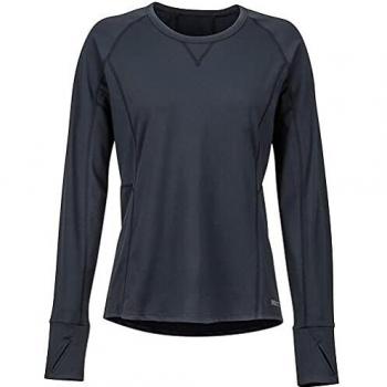 Marmot Wm's Midweight Meghan Crew - Camiseta Interior para Mujer, Mujer, Color Negro, tamaño Medium
