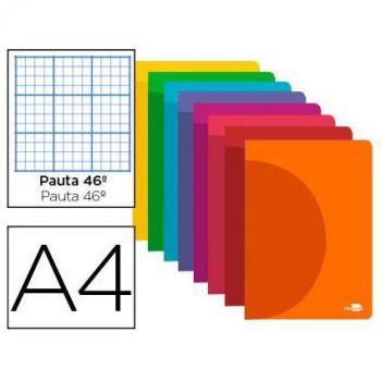 Libreta Liderpapel 360 tapa de plástico A4 48 hojas 90g/m2 rayado nº46 colores surtidos