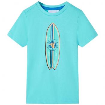 Camiseta infantil de manga corta color aguamarina 128