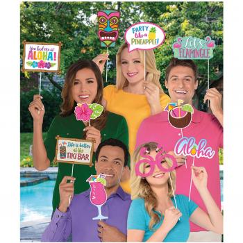 Amscan 3900039 fotográfico Requisiten Juego de Tiki, multicolor , color/modelo surtido