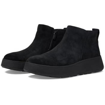 Botines Fitflop F-Mode de Suede con Cremallera, Plataforma Flatform, Color Negro, Talla 38 EU