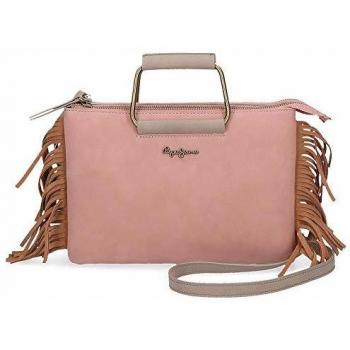 Pepe Jeans Fringe Bolso de Mano Rosa 25X17 cms Piel Sintética