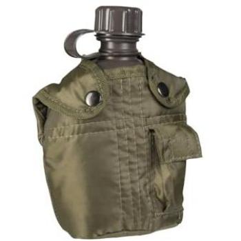 Cantimplora de Plástico de 1 Litro color Olivo para acampada y senderismo Parabellum 50140, Mil-Tec Unisex – Botella adulta 14505001 Botella Oliva Plástico Talla