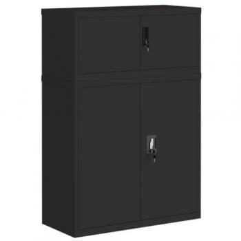 Armario archivador de acero negro 90x40x130 cm