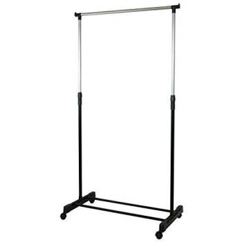 PROTENROP Perchero con Ruedas, 80 x 42 x 96-165 cm, Color Negro