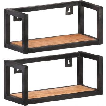 vidaXL Wall Shelves 2 pcs 40 cm Solid Acacia Wood
