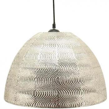 Lámpara de techo con grabado de metal plateada Ø 37x29 cm