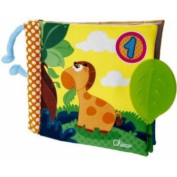 Chicco Libro Bebé 123 Primeras Actividades, Libro Sensorial Infantil con Mordedores Colgantes, Libro Blando con Muchas Actividades y Texturas Juguete para Bebés desde 3 Meses a 2 Años