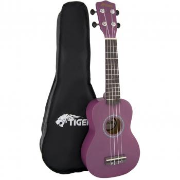 TIGER UKE7-PP Soprano Ukulele for Beginners includes Gig Bag, Felt Pick, Spare Set of Strings Now Equipped with Aquila Strings Purple