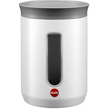Hailo KitchenLine Design Tarro de 0,8 L, Metal, Blanco Mate, 11.5 x 11.5 cm