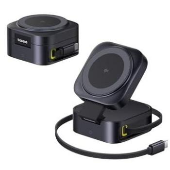 Cargador Inalámbrico Magnético Baseus PicoGo 2-en-1 Qi2 67W Negro con Doble Salida