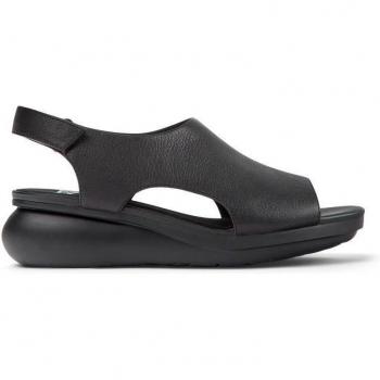 Camper Sandalias de Cuña Negras de Piel para Mujer