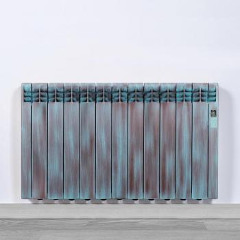 Radiador eléctrico Rointe DNA 1210W con WiFi y diseño en óxido verde, 11 módulos