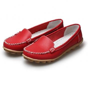 Lucksender - Mocasines de Piel para mujer, color Rojo, talla 36,5 EU