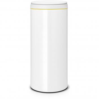 Brabantia FlipBin 106866 - Cubo de Basura, 30 l, Tapa Gris, Cuerpo de Color Blanco