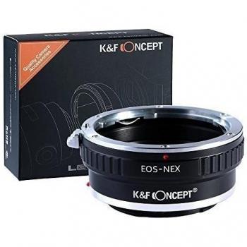 Adaptador EOS-NEX, K&F Concept Adaptador de Montaje de Lentes, Adaptador Objetivo para Canon EOS a la Cámara Sony Alpha NEX E- mount, Compatible con Sony NEX-3, NEX-5, NEX-5N, NEX-7, NEX-7N, NEX-C3, NEX-F3, Sony videocámara NEX-VG10, VG20, FS-100, FS-70