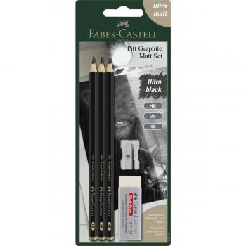 Blíster de grafito Pitt Graphite Matt HB 2B 4B Faber-Castell