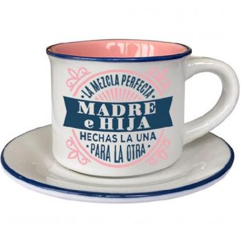Taza de café espresso Madre e Hija con diseño especial