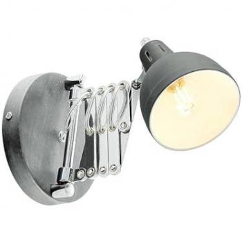 Lámpara de pared 'Theon' moderna con brazo de tijera en gris metal (1 llama, E14) de Lindby
