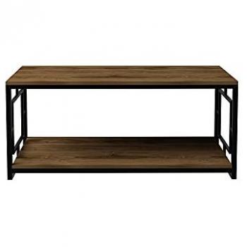 Mesa de centro WELLHOME con estructura de metal y almacenamiento