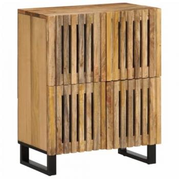 Aparador de madera maciza de mango rugosa 60x34x75 cm, Armario de almacenaje, Mueble aparador, Mueble de almacenaje de Cocina, bufé