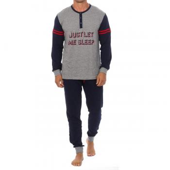 Pijama manga larga tejido tundosado para hombre
