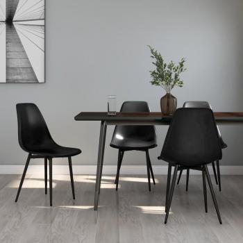 Sillas de comedor 4 unidades negras PP Negro