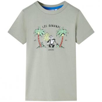 Camiseta Infantil con Estampado de Mono Ropa de Manga Corta Caqui Claro 104