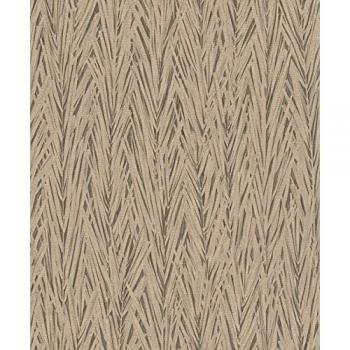 Papel Pintado Rasch Composition 554151, Tejido No Tejido con Diseño de Hojas en Dorado y Negro, 0.53 x 10.05 m, 5.33 m²