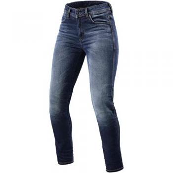 REV'IT! Vaqueros de Moto Mujer Marley SK Azul Medio Desgastado - Tipo: Vaqueros de moto para damas, Color: Azul medio desgastado, Talla: 36